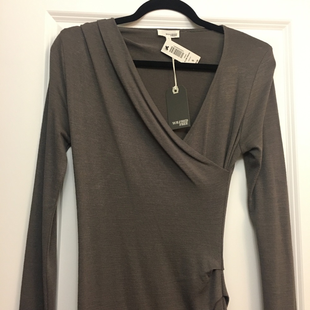 Aritzia Wilfred Free Brown Sweater Dress